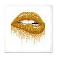 thumbnail image 1 of Designart 'Girl Lips With Glitter Gold Sparkles' Modern Framed Art Print, 1 of 4