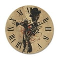 thumbnail image 1 of Designart 'Girl Playing Jazz Trumpet' Modern Wood Wall Clock, 1 of 5