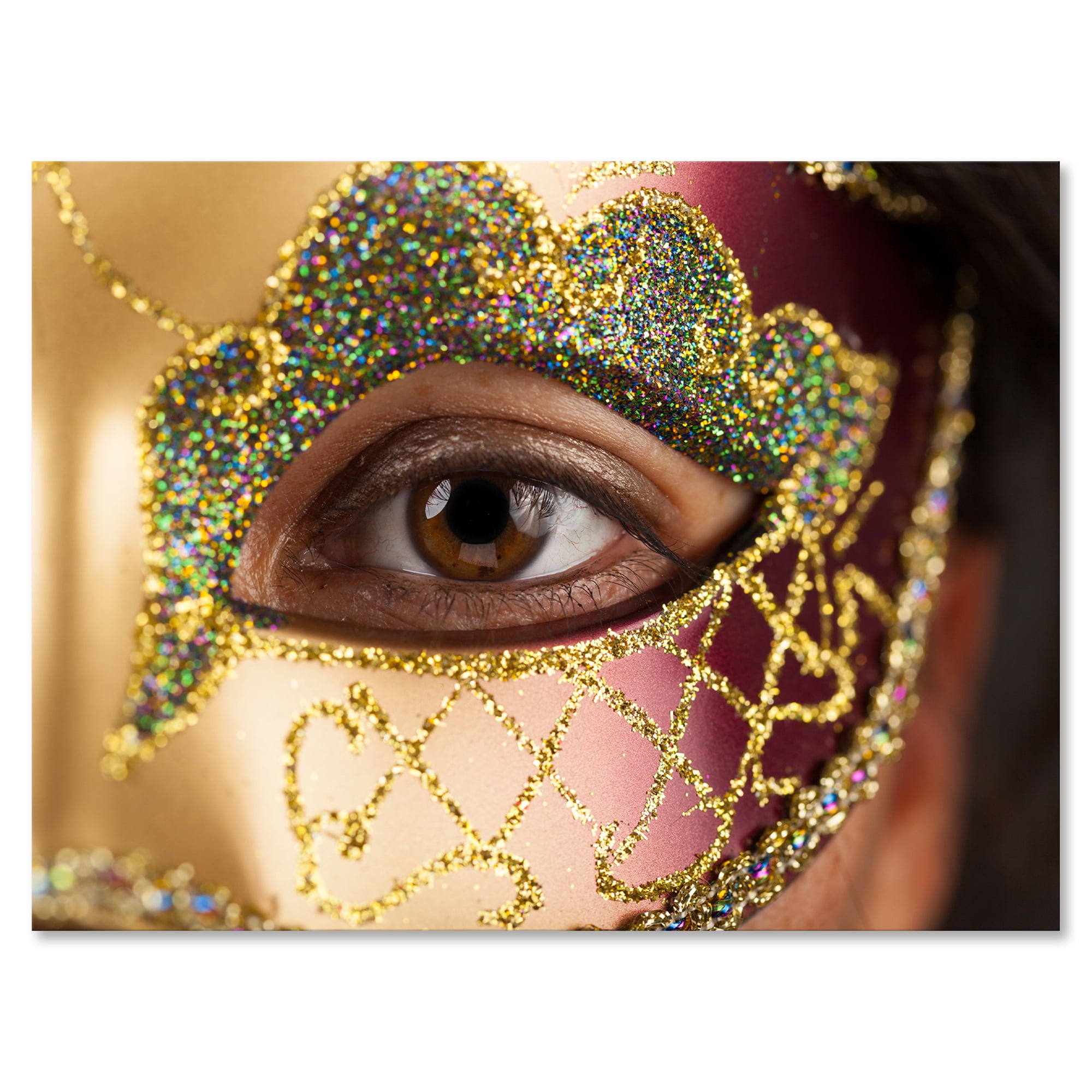 Designart ' Girl With Venetian Mask ' Modern Canvas Wall Art Print