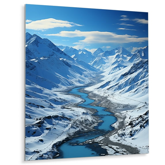 Designart "Glacial Flow Alaska II" Landscapes Metal Wall Art Prints