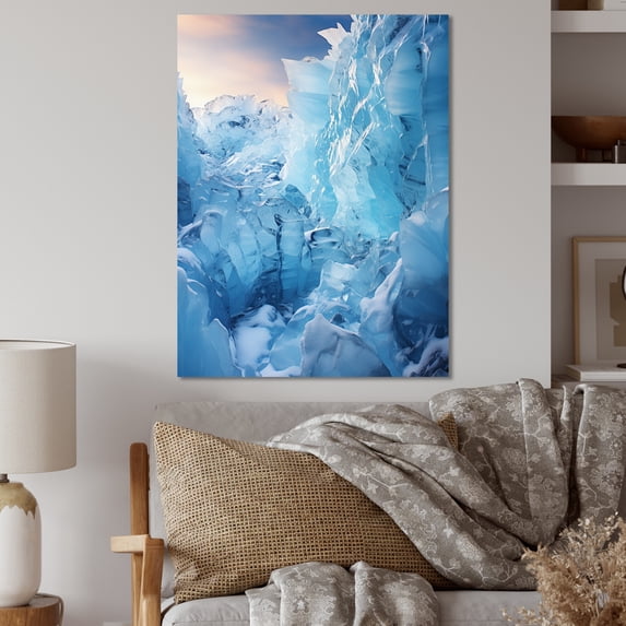 Designart "Glacial Glow of the Glacier" Landscape & Nature Metal Wall Art