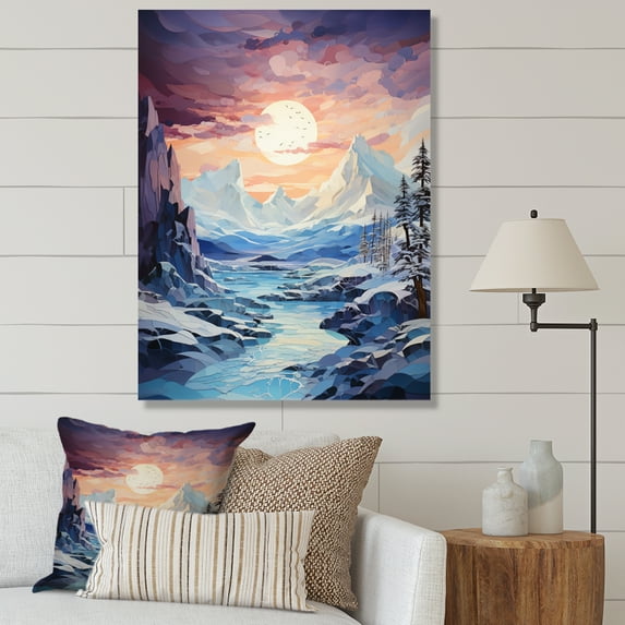 Designart "Glacier Frozen Majesty Collage" Landscape & Nature Wall Art Print