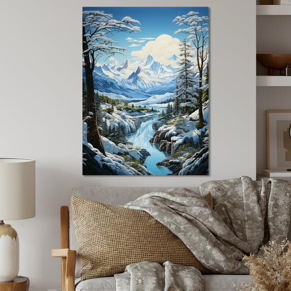 Designart "Glacier Glacial Pastoral II" Landscape & Nature Metal Art Living Room