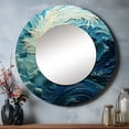 thumbnail image 1 of Designart "Glacier Glacial Sprial Painting I" Glacier Round Mirror Wall Décor Coastal - Large Teal Round Mirror - Round Mirror 29" x 29" Inch, 1 of 5