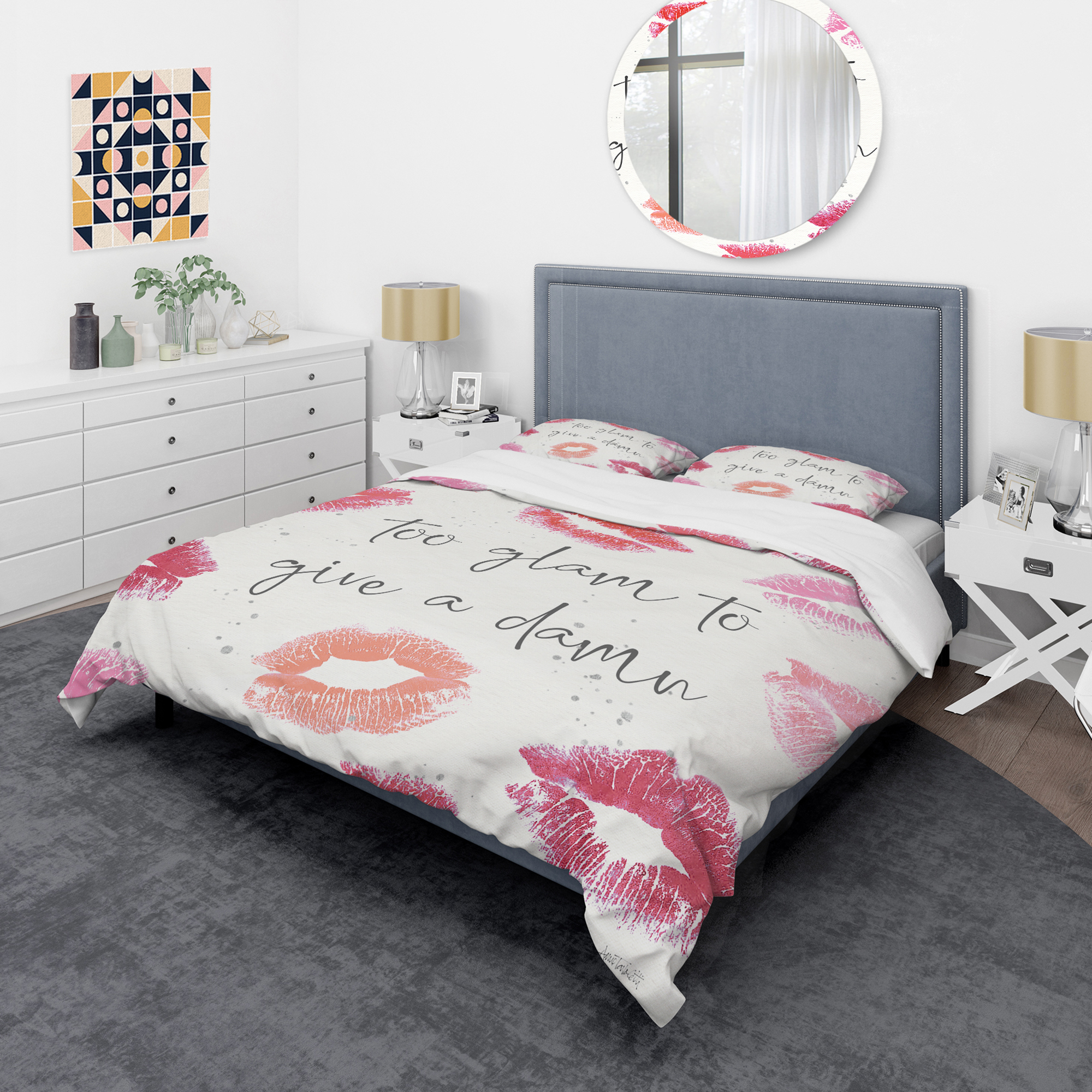 Designart 'Glam Chic Accents VII' Glam/Teenage Duvet Cover Set