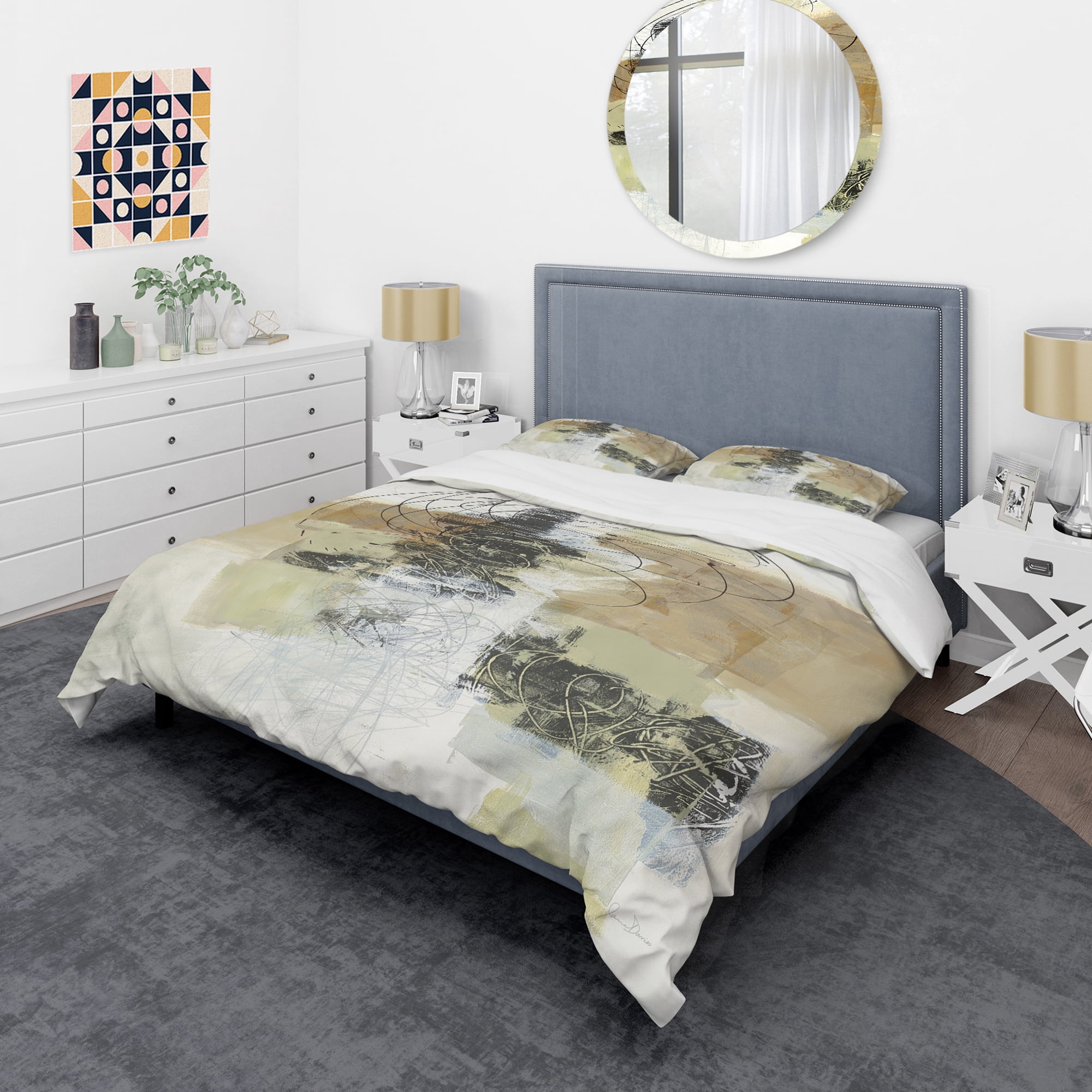 Designart 'Glam Cream Dream I' Glam Duvet Cover Set