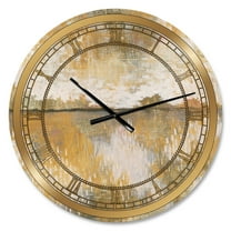 Designart 'Glam Cream and Brown Curious Sky' Glam Wall Clock
