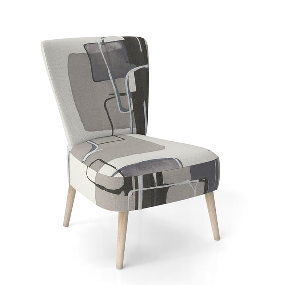 Designart "Glam Dancing Shape IV" Upholstered Modern Accent Chair - Arm Chair