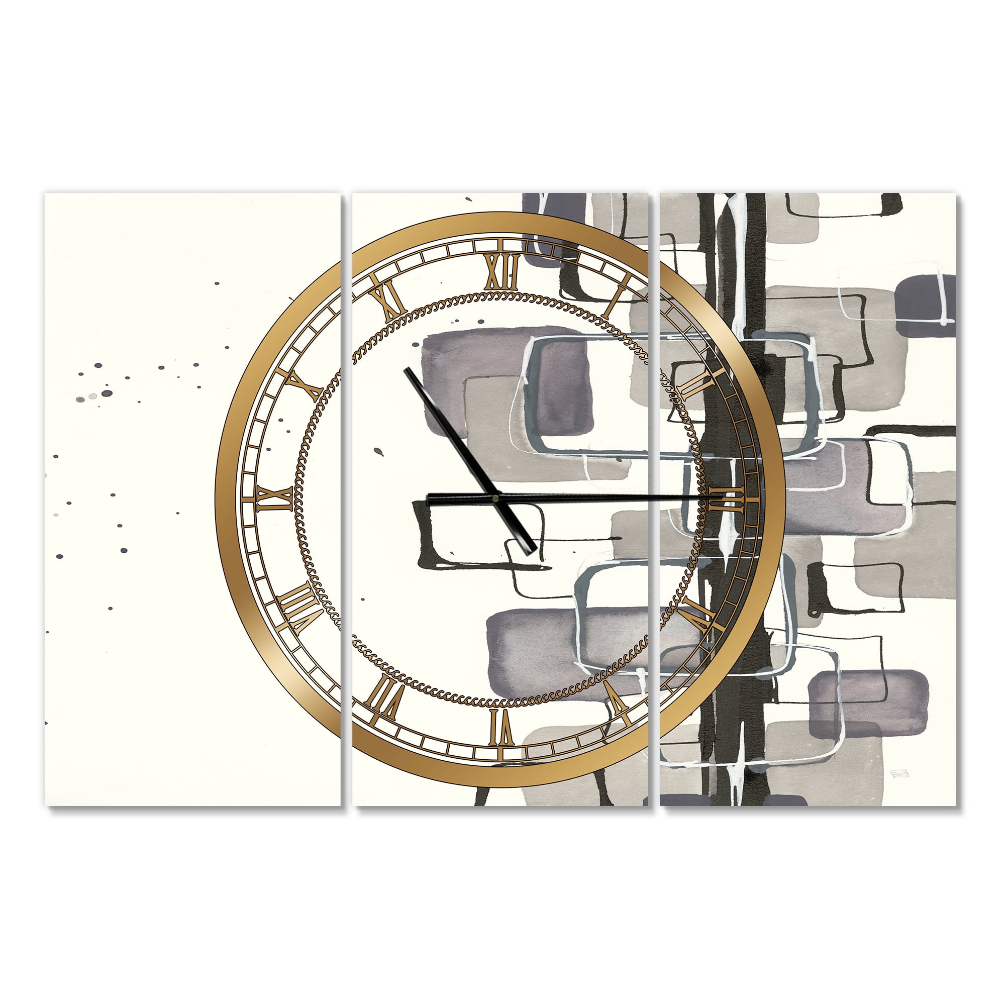 Designart 'Glam Dancing shape III' Modern wall clock