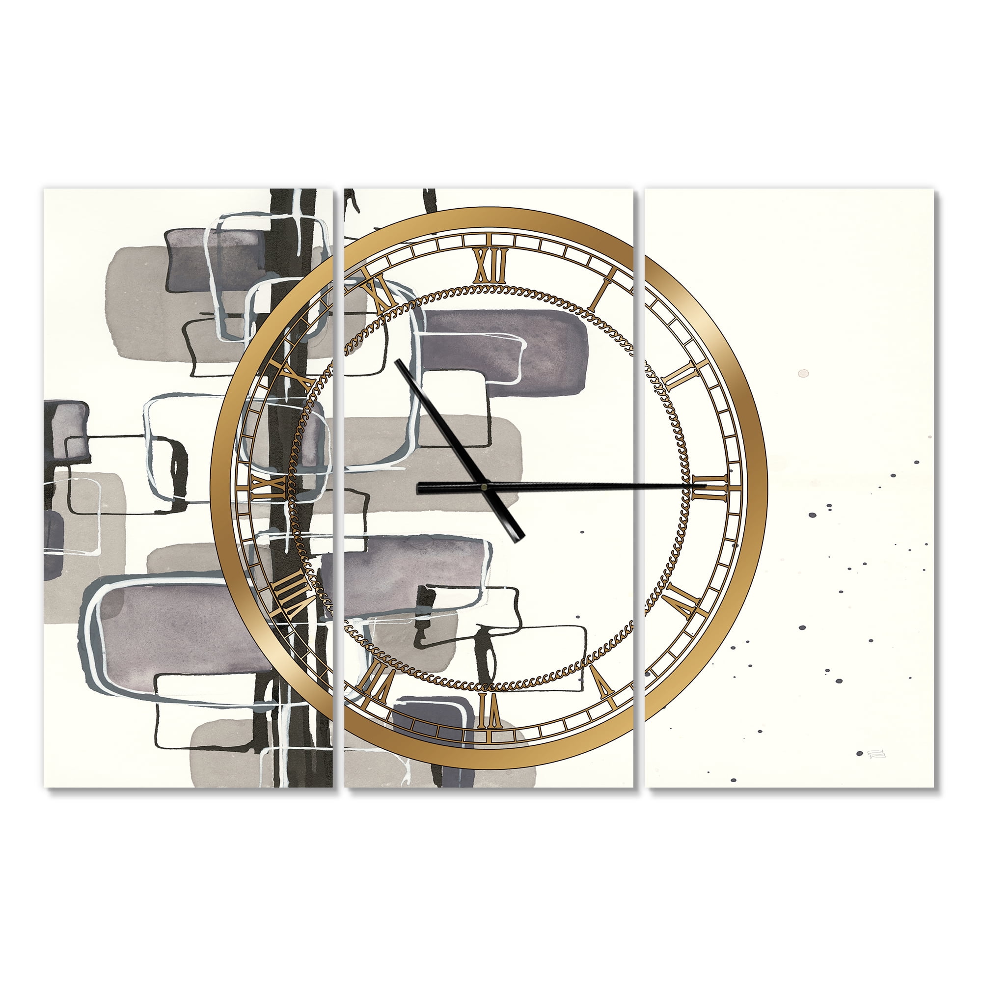 Designart 'Glam Dancing shape IV' Modern wall clock