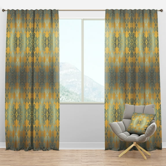 Designart 'Glam Flowers Decorative Pattern' Glam Blackout Curtain Panel