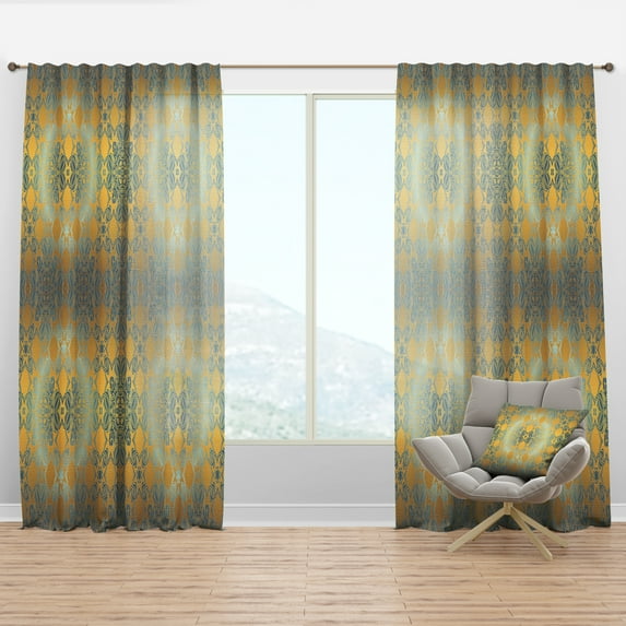 Designart 'Glam Flowers Decorative Pattern' Glam Curtain Panel