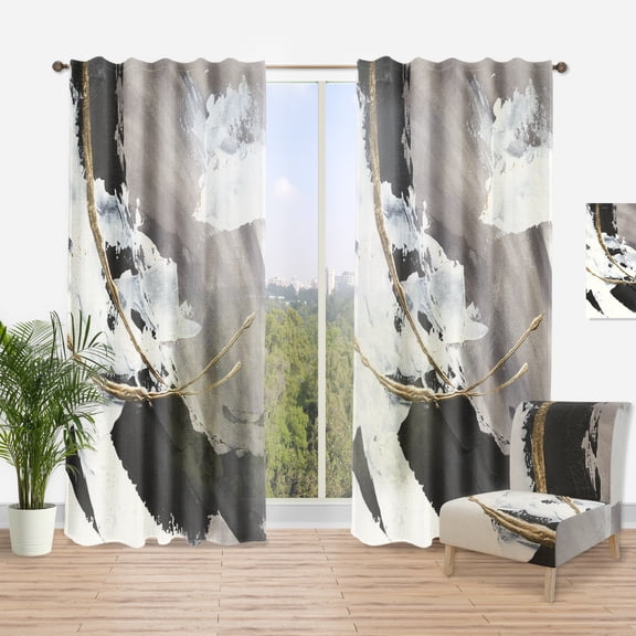 Designart 'Glam Fractal Arcs II' Modern Curtain Panel