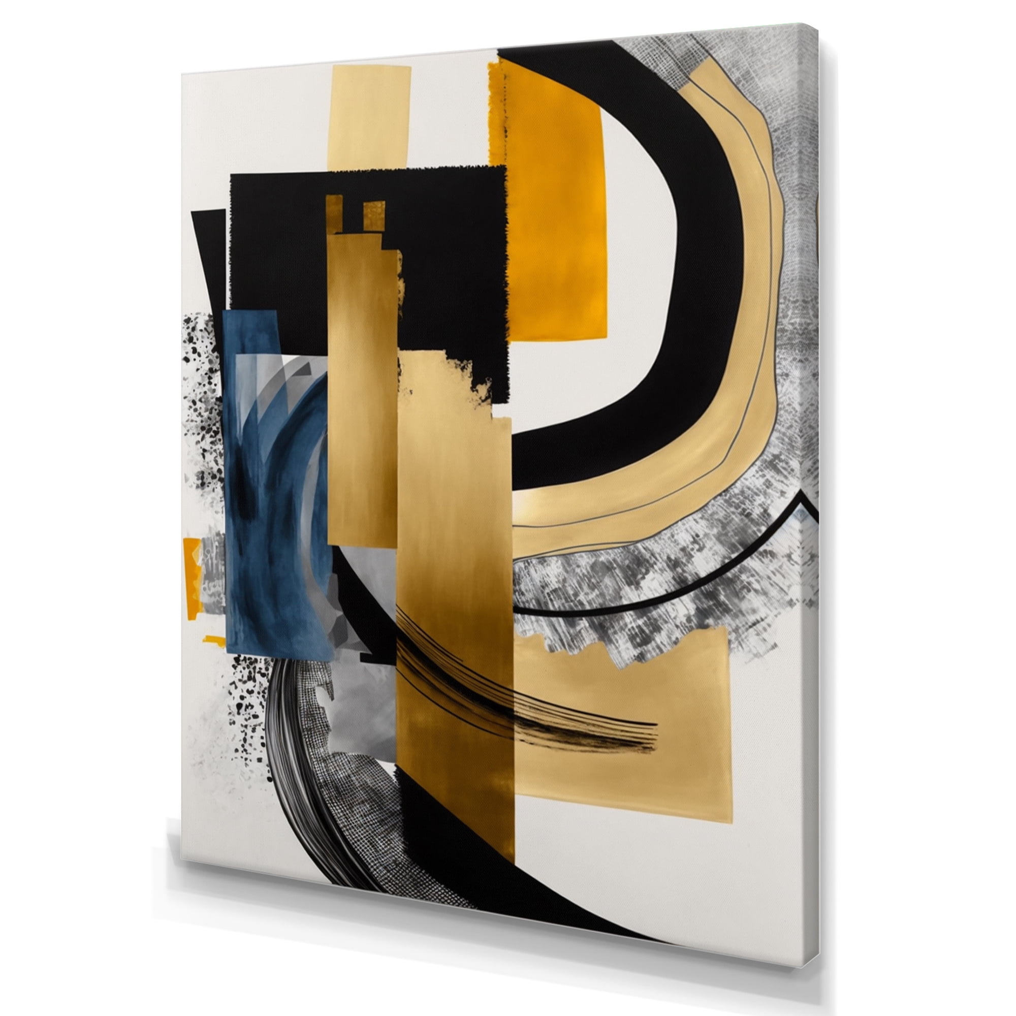 Designart Glam Gold And Black Expression I Canvas Wall Art