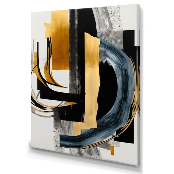 Designart Glam Gold And Black Expression II Canvas Wall Art