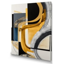 Designart Glam Gold And Black Expression IV Canvas Wall Art