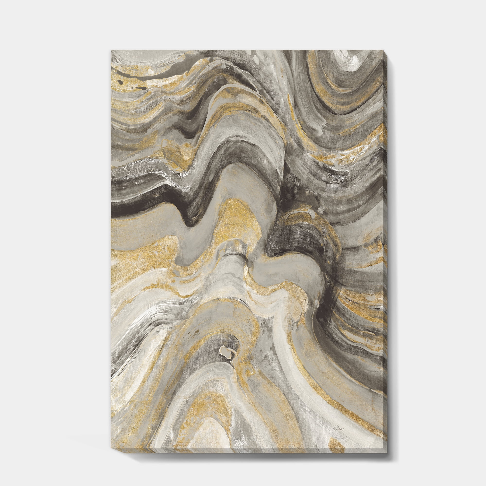 Designart 'Glam Gold Canion' Modern & Transitional Canvas Art