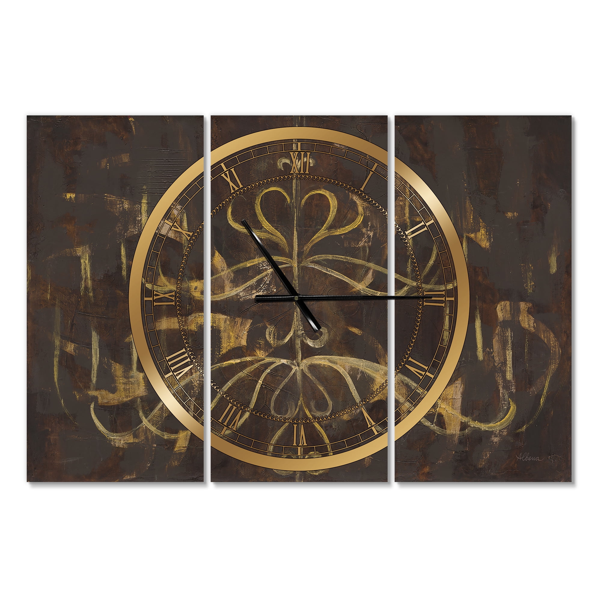 Designart 'Glam Gold Chandelier' Modern Wall Clock