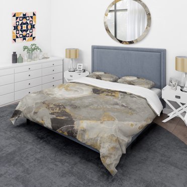 Designart 'Glam Gold Desert Neutral' Glam Duvet Cover Set