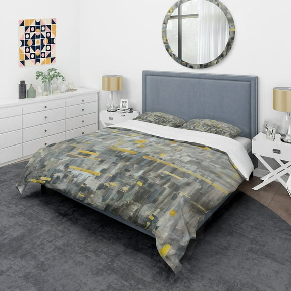 Designart 'Glam Gold Reflection' Glam Duvet Cover Set