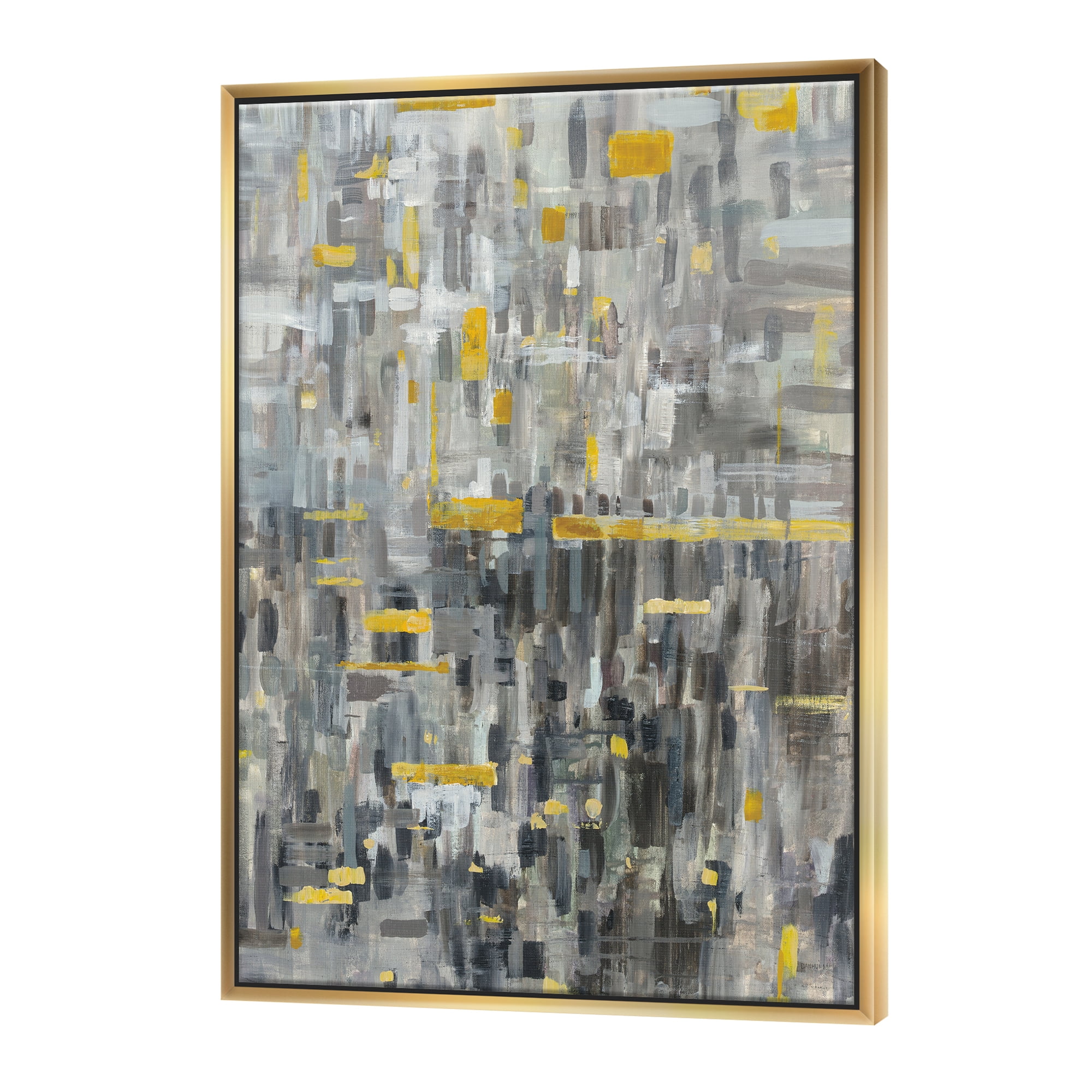 Designart ' Glam Gold Reflection ' Modern & Transitional Framed Canvas