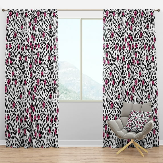 Designart 'Glam Leopard Retro Pattern' Mid-Century Modern Blackout Curtain Panel