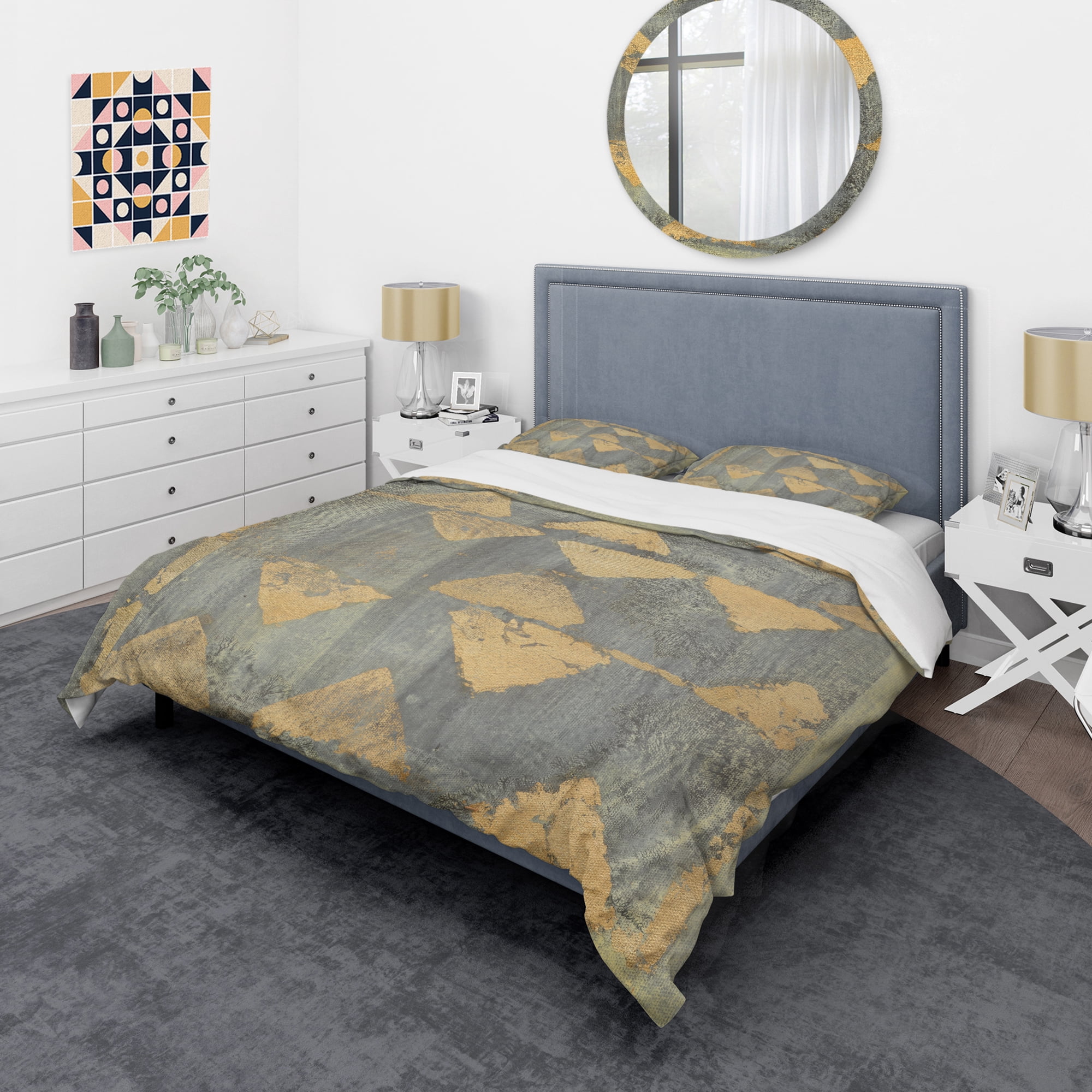 Designart 'Glam Metallic Form I' Glam Duvet Cover Set