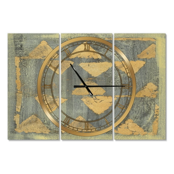Designart 'Glam Metallic Form I' Modern Wall Clock