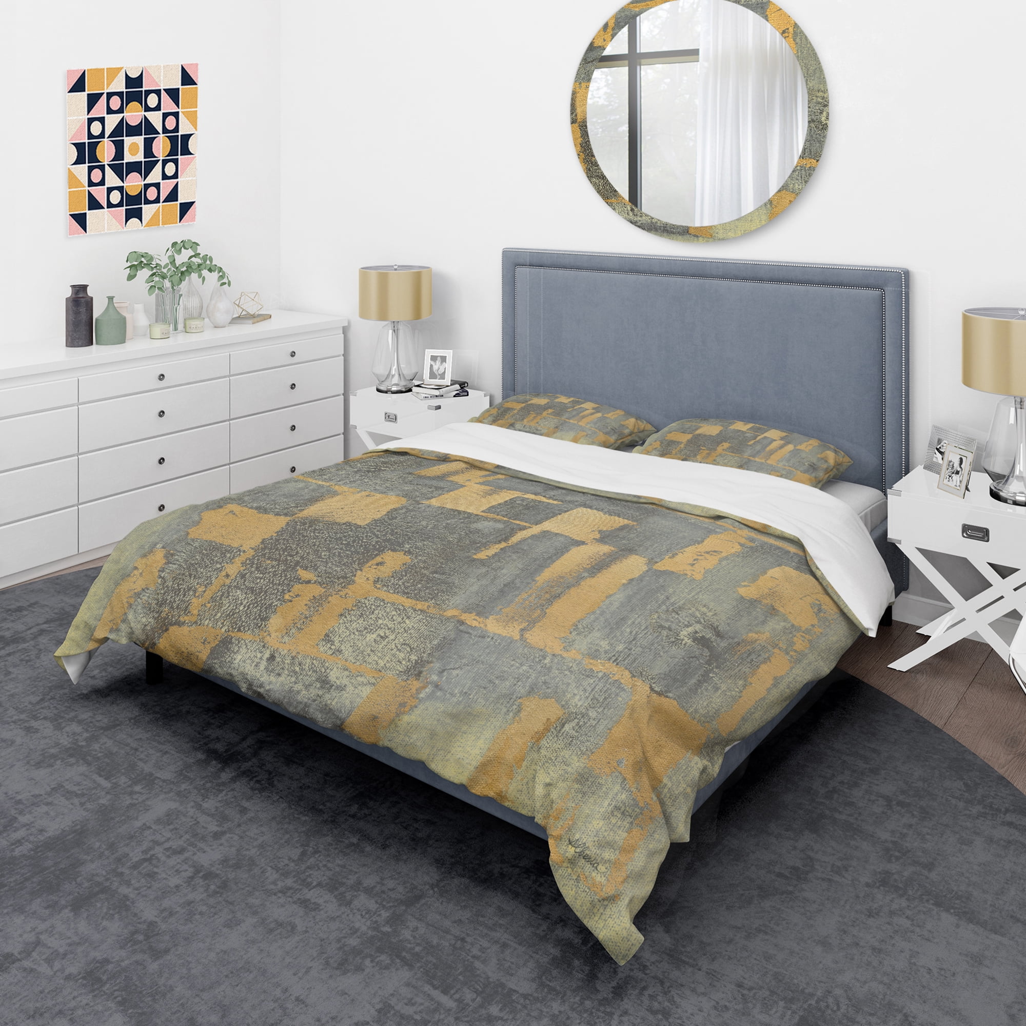 Designart 'Glam Metallic Form II' Glam Duvet Cover Set