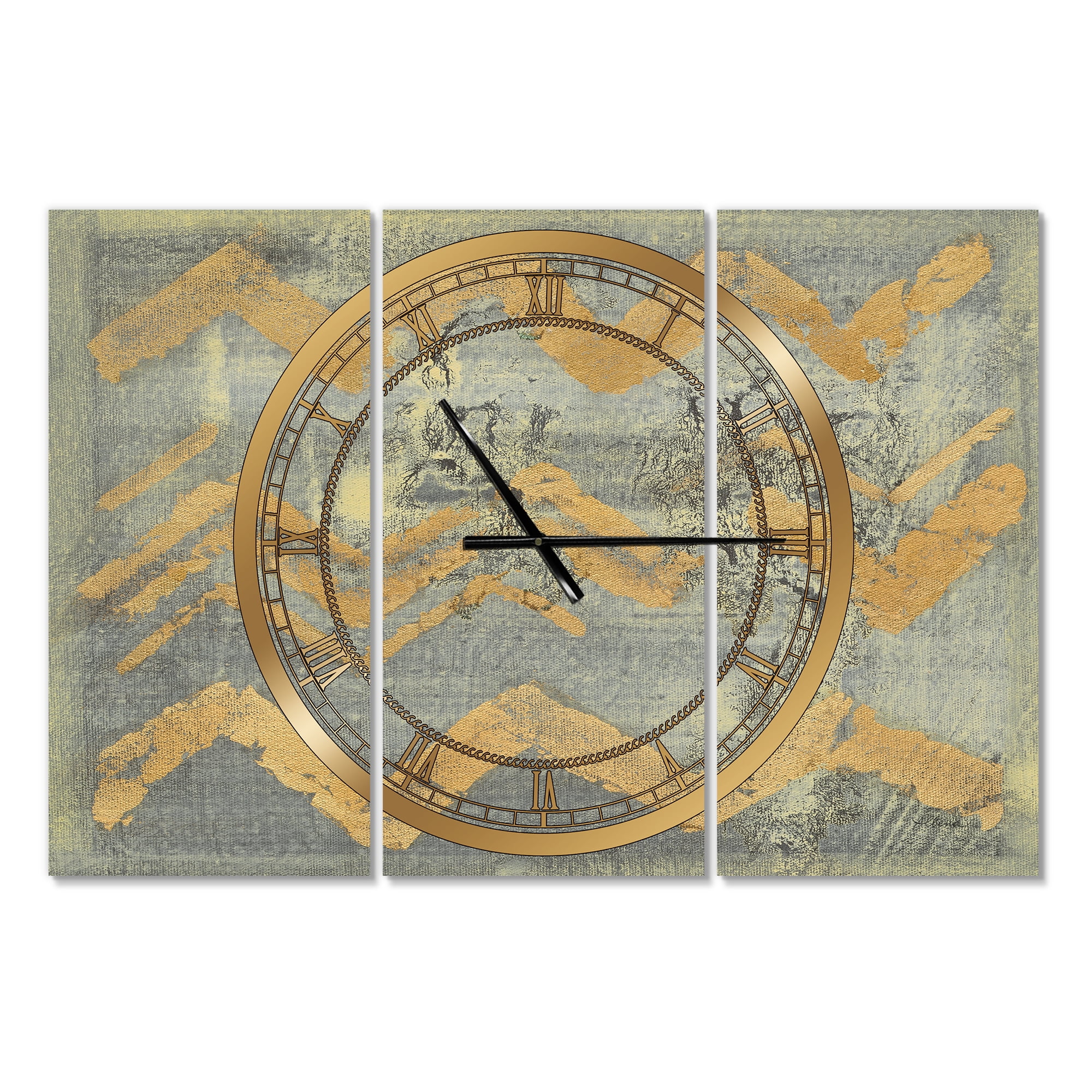 Designart 'Glam Metallic Form III' Modern Wall Clock