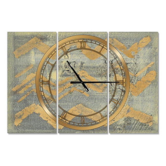 Designart 'Glam Metallic Form III' Modern Wall Clock