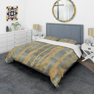 Designart 'Glam Metallic Form IV' Glam Duvet Cover Set