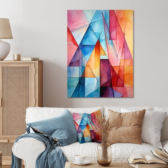 Designart "Glam Orange Beige composition I" Fashion Metal Wall Decor