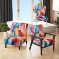 thumbnail image 1 of Designart "Glam Orange Beige composition I" Multi-Color Fashion Upholstered Accent Chair - Glam Arm Chair For Living Room, 1 of 5