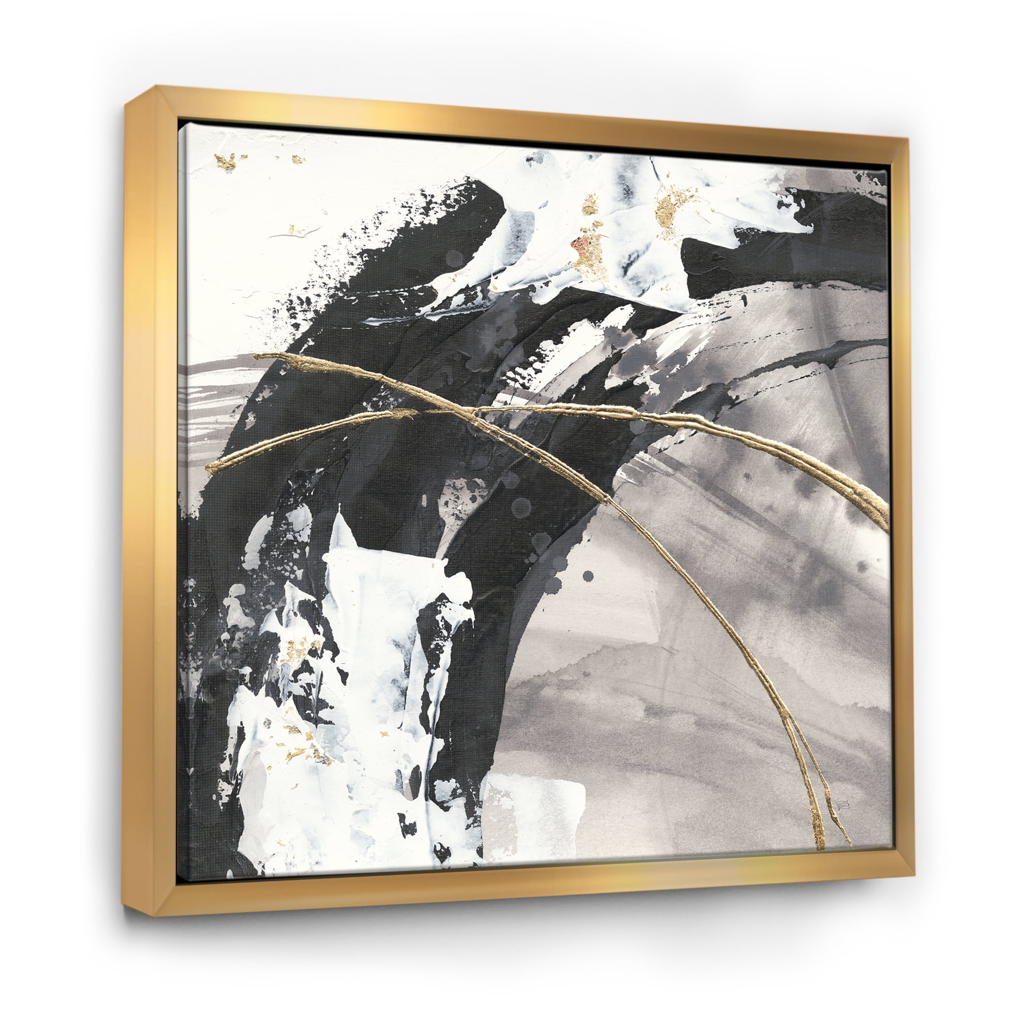 Designart ' Glam Painted Arcs I ' Transitional Framed Canvas