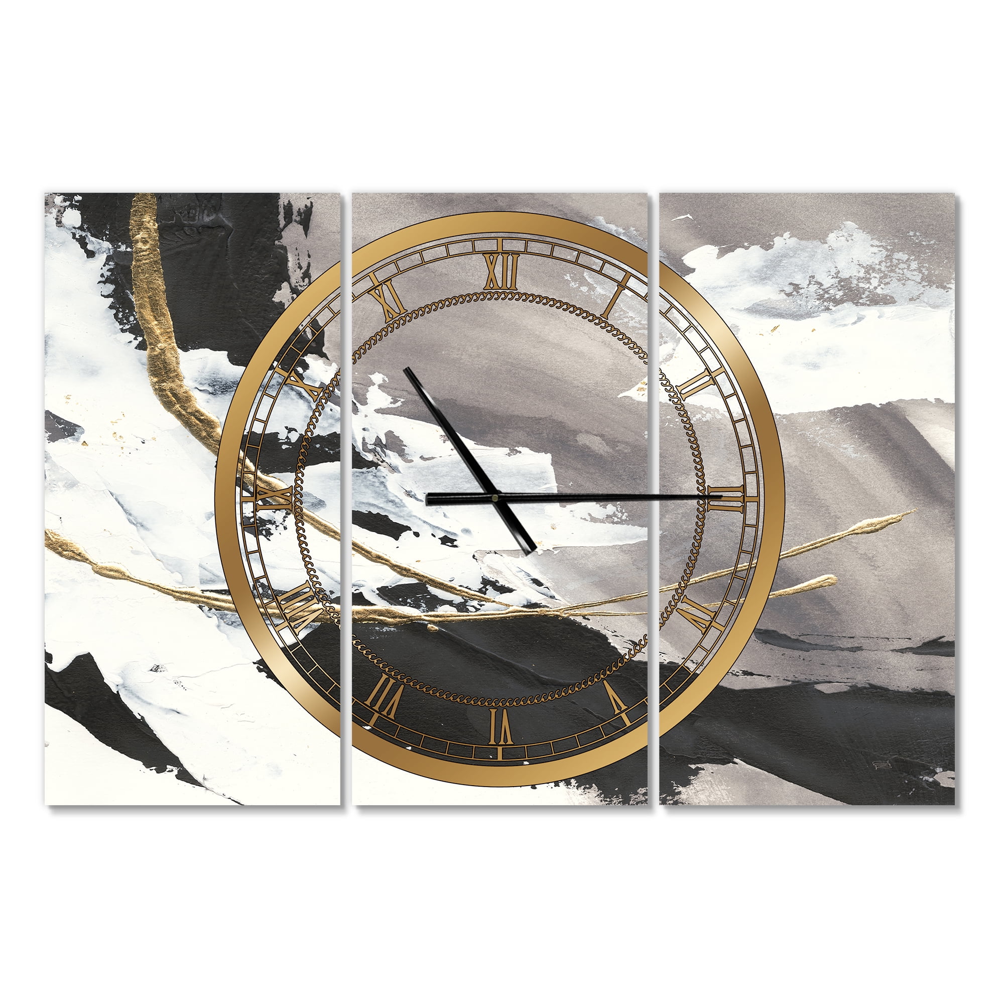 Designart 'Glam Painted Arcs II' Modern Wall Clock