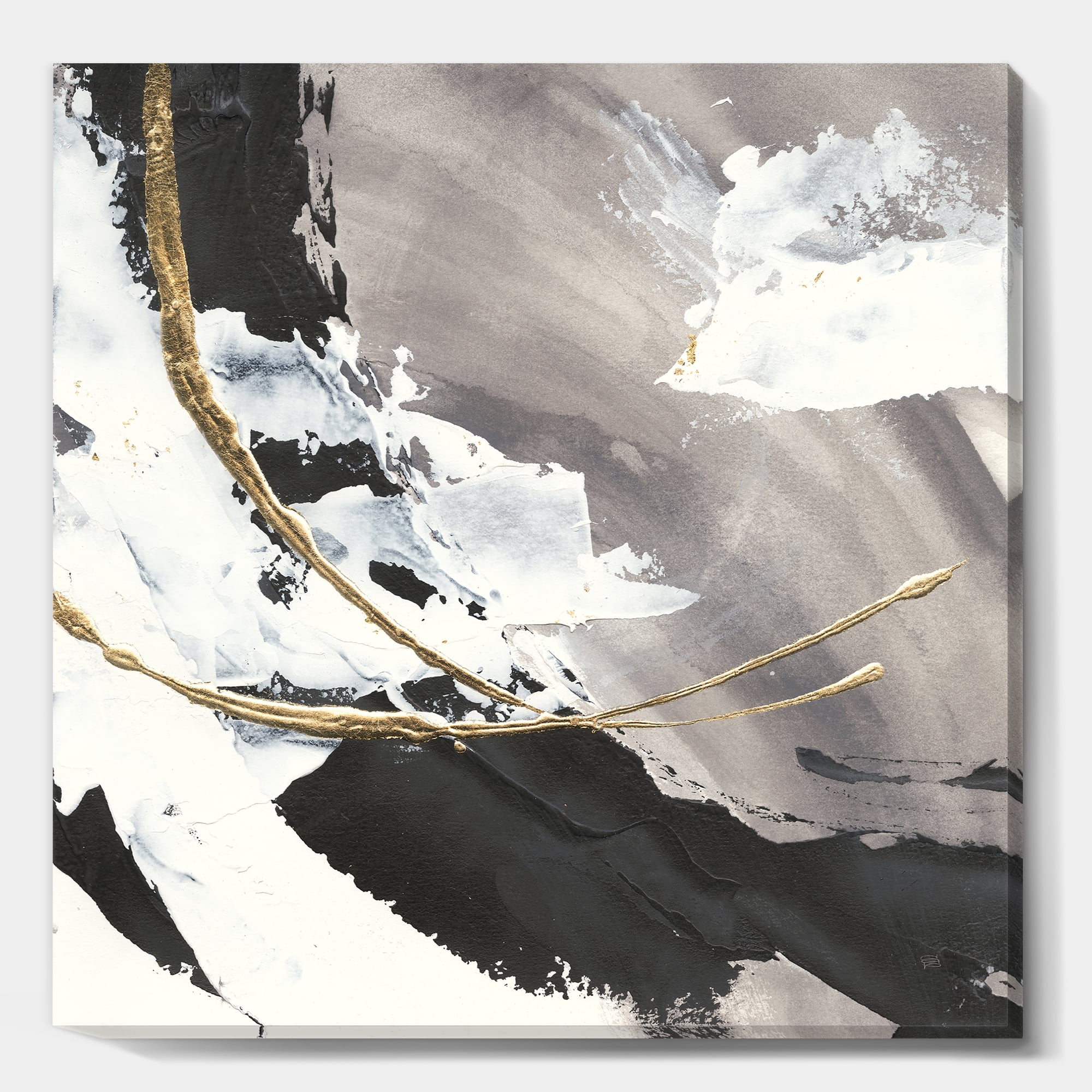 Designart 'Glam Painted Arcs II' Transitional Canvas Artwork