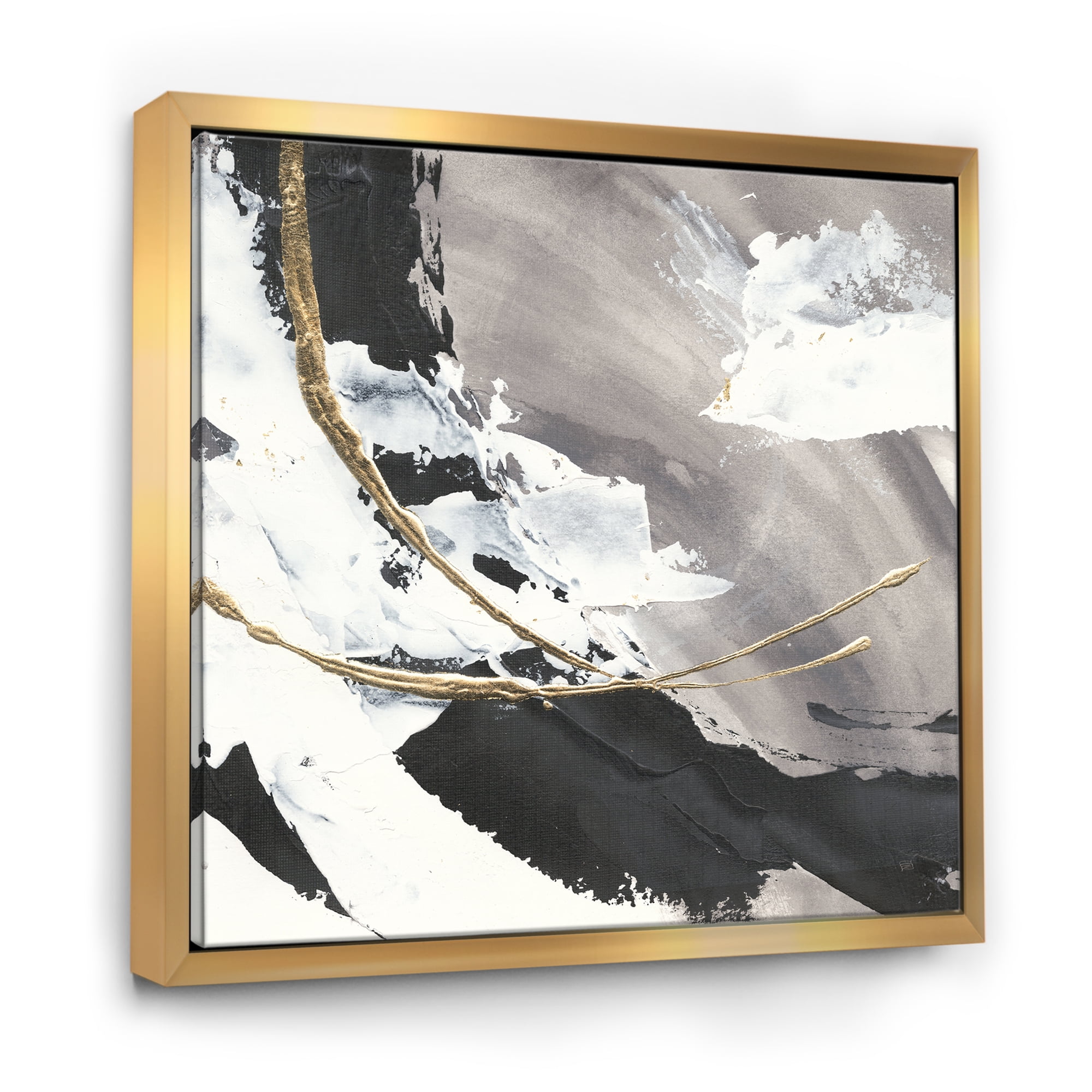 Designart ' Glam Painted Arcs II ' Transitional Framed Canvas