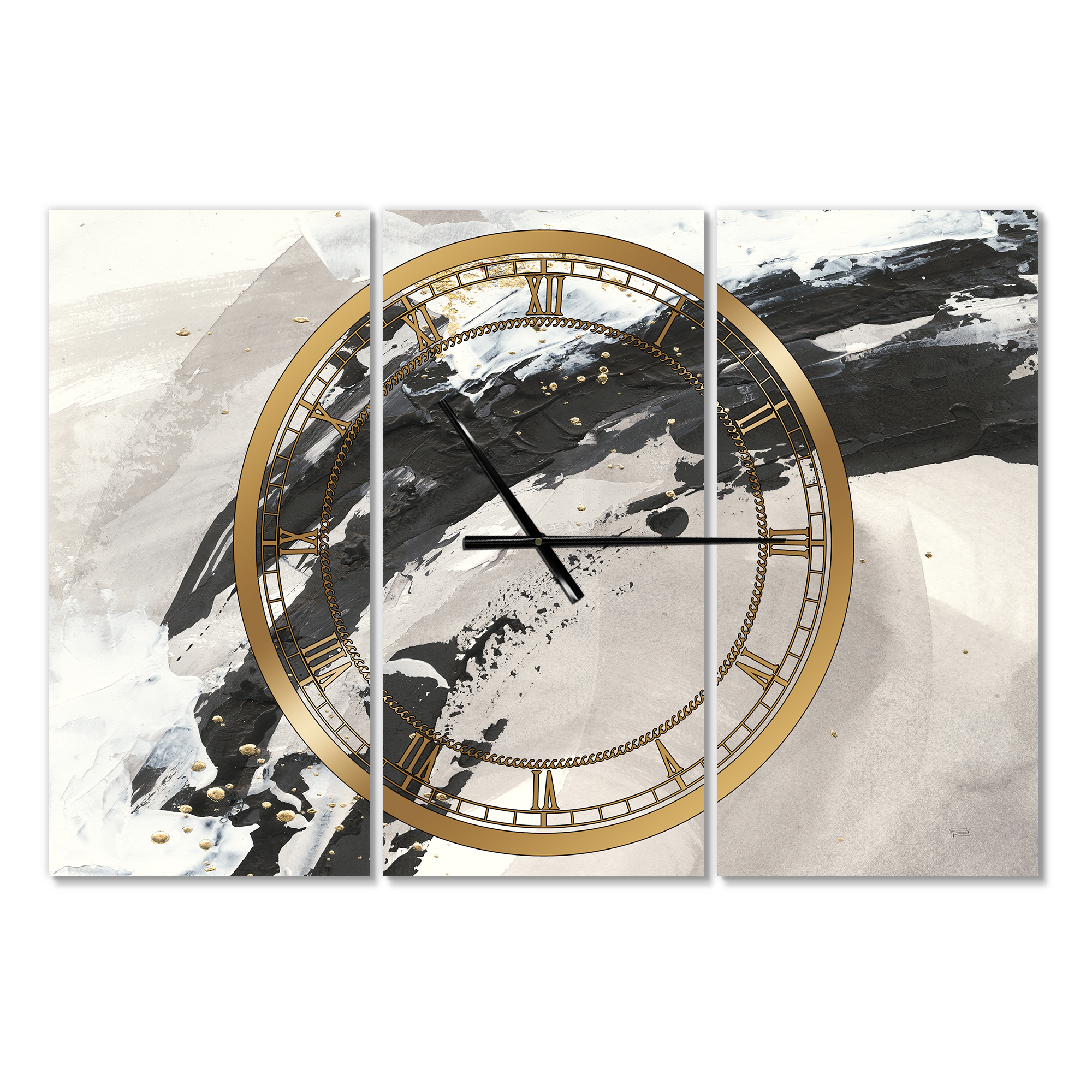 Designart 'Glam Painted Arcs IV' Modern wall clock