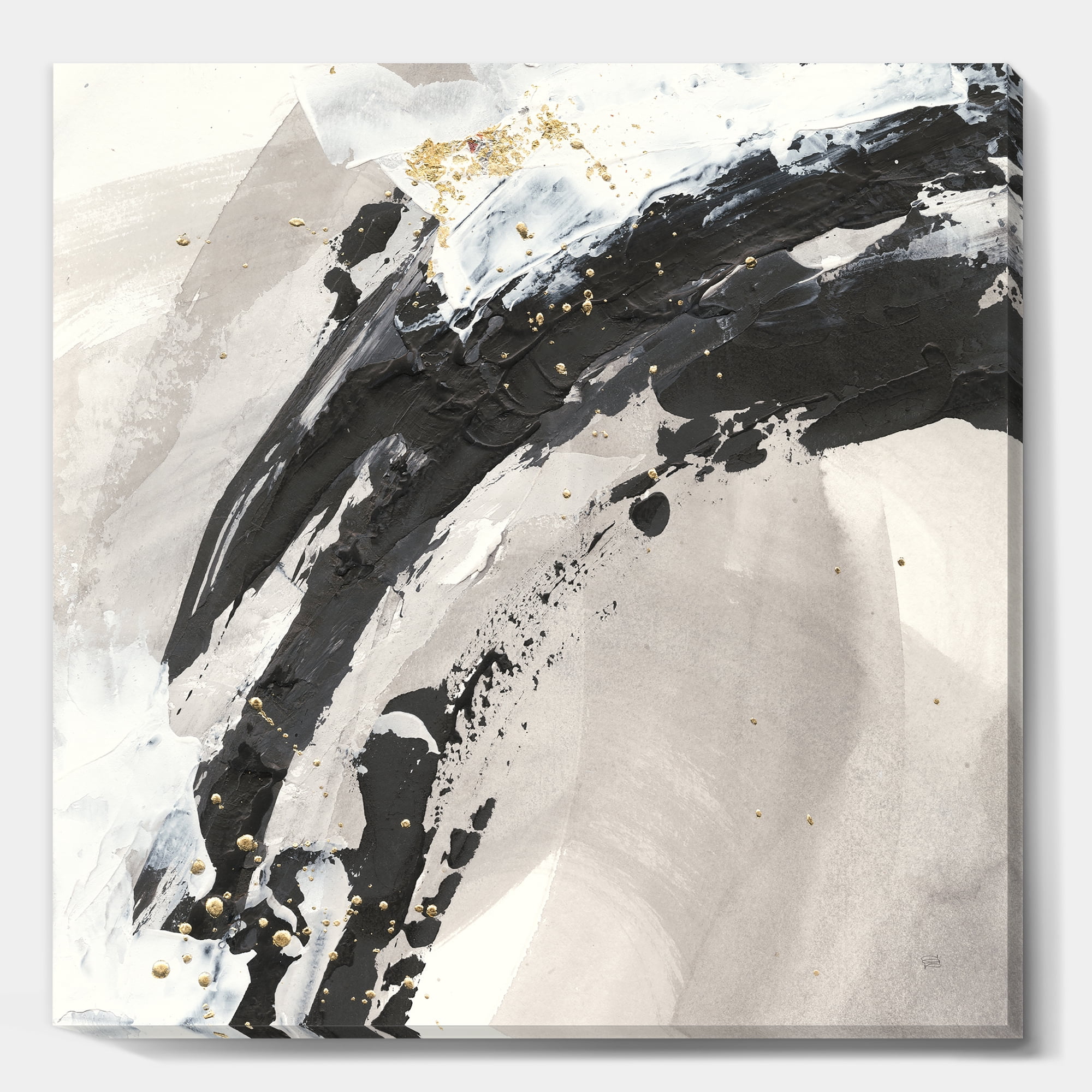 Designart 'Glam Painted Arcs IV' Transitional Premium Canvas Wall Art