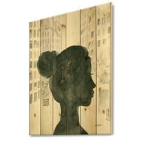 Designart 'Glam Pink Ladies I' Fashion Print on Natural Pine Wood