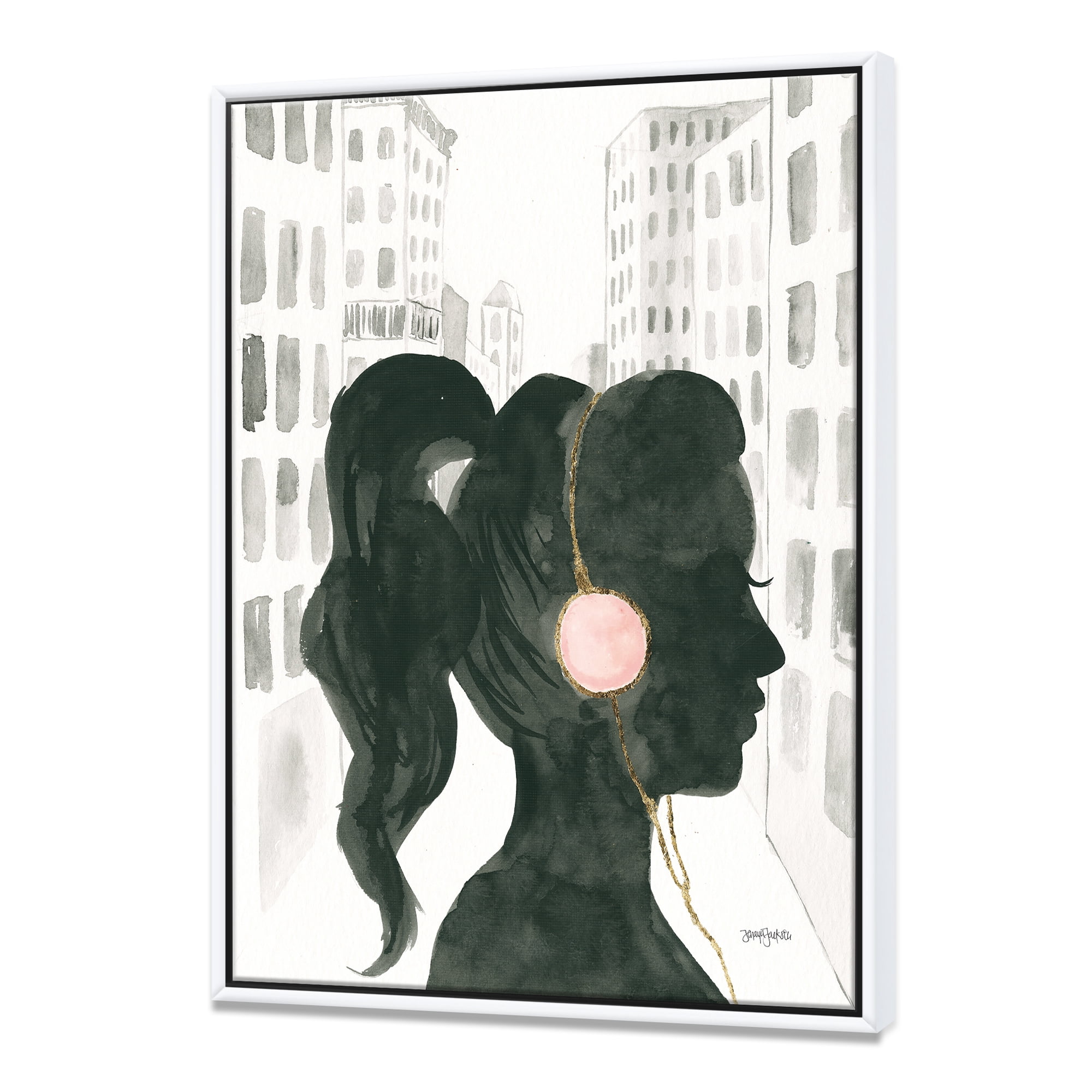 Designart ' Glam Pink Ladies III ' Fashion Framed Canvas