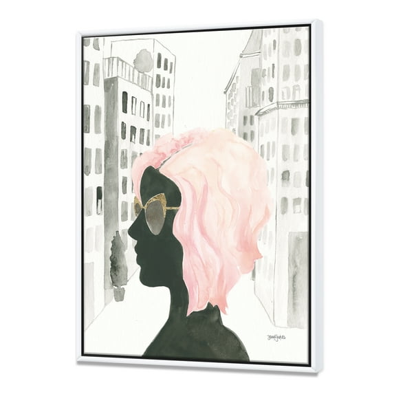 Designart ' Glam Pink Ladies IV ' Fashion Framed Canvas