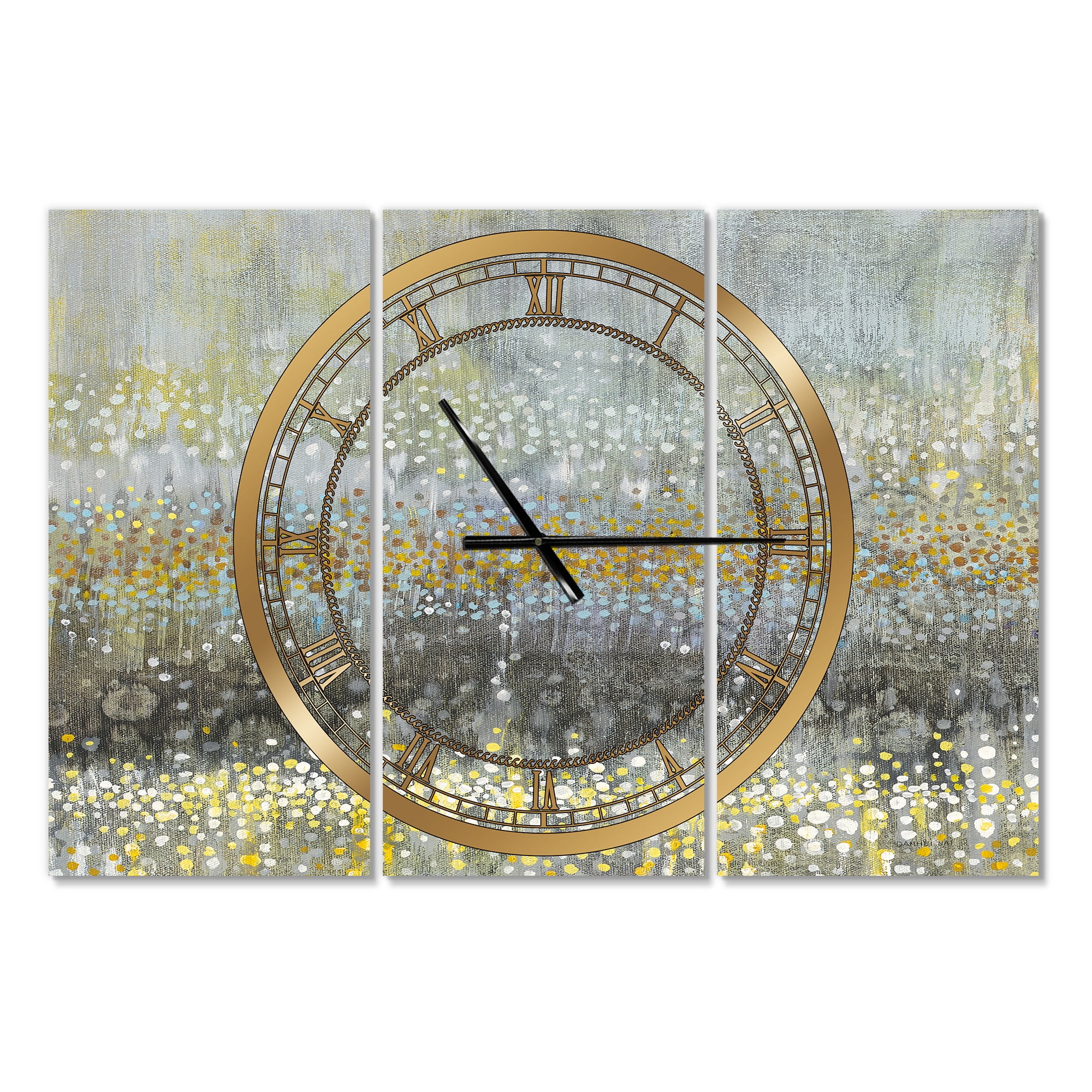 Designart 'Glam Rain Abstract III' Modern Wall Clock