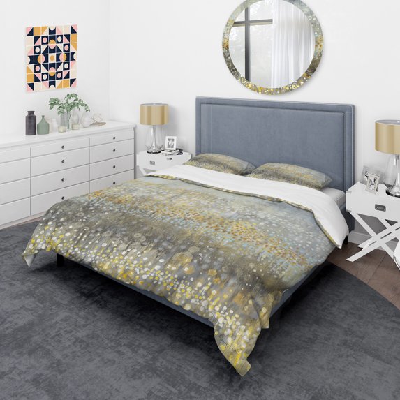 Designart 'Glam Rain Abstract IV' Glam Duvet Cover Set