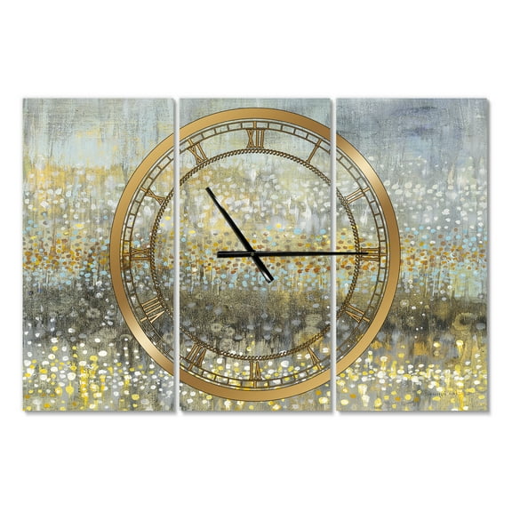 Designart 'Glam Rain Abstract IV' Modern wall clock