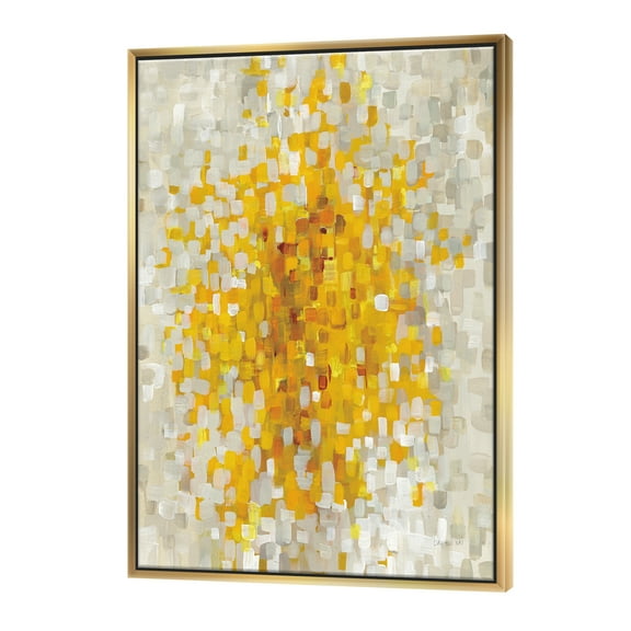 Designart ' Glam Yellow Explosion Blocks ' Modern & Transitional Framed Canvas