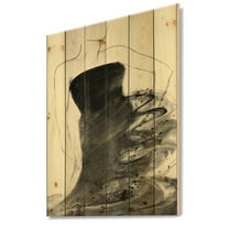 Designart 'Glam and Fashion Feminine I' Fashion Figures Print on Natural Pine Wood