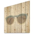 thumbnail image 1 of Designart 'Glam cosmetics Blue Sun Glasses' Posh & Luxe Print on Natural Pine Wood, 1 of 3