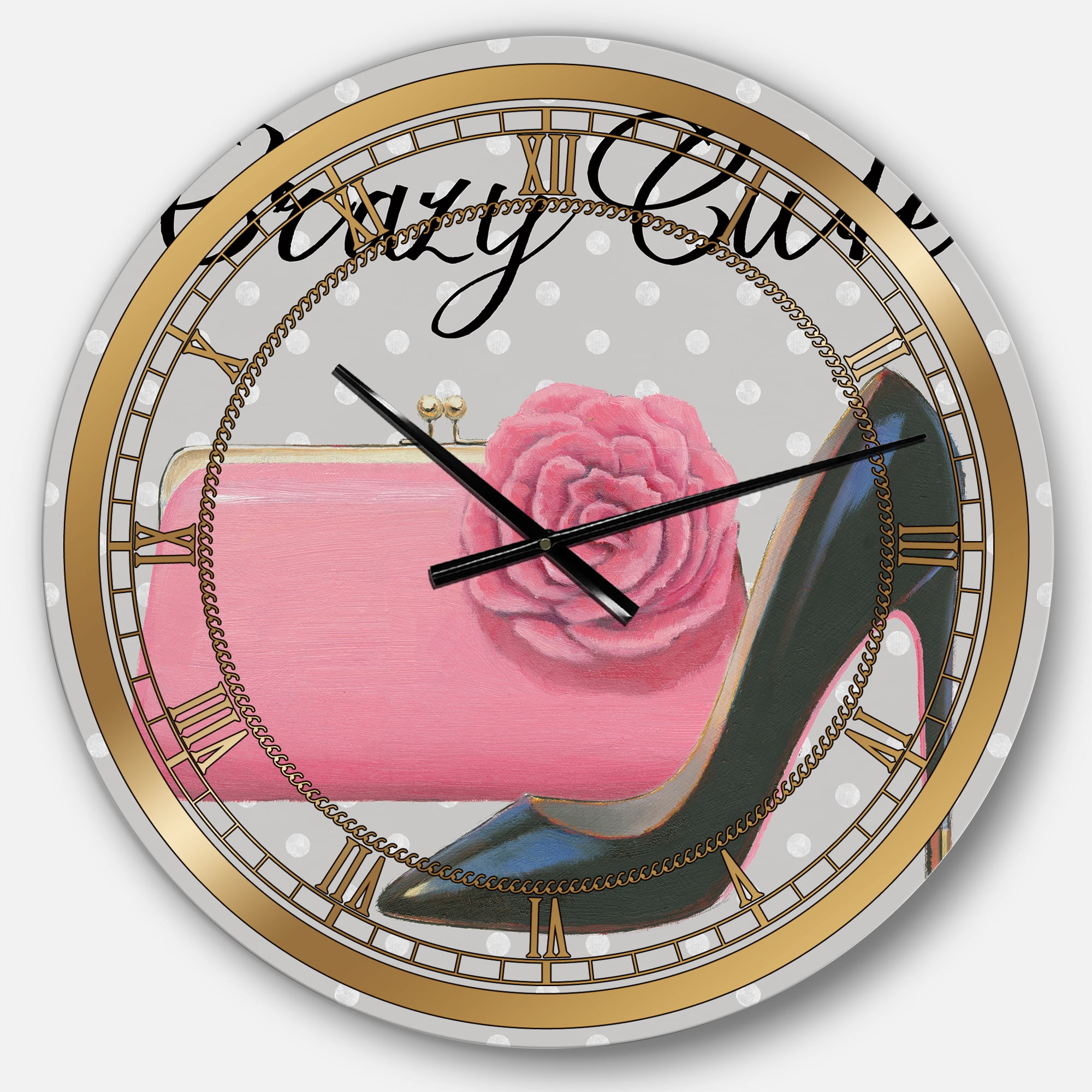 Designart 'Glam fashion High Heels I' Glam wall clock